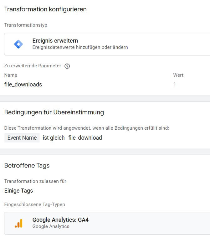 Transformation zur Zählung nutzen