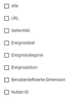 Optionen des Löschvorgangs bei Universal Analytics