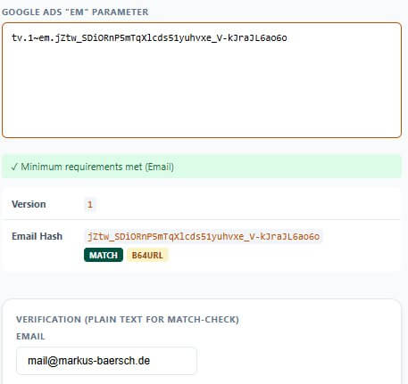 em Parameter im Validator