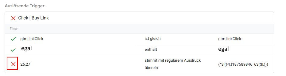 Gescheiterter Trigger in GTM