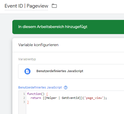 Event ID für Seitenaufrufe