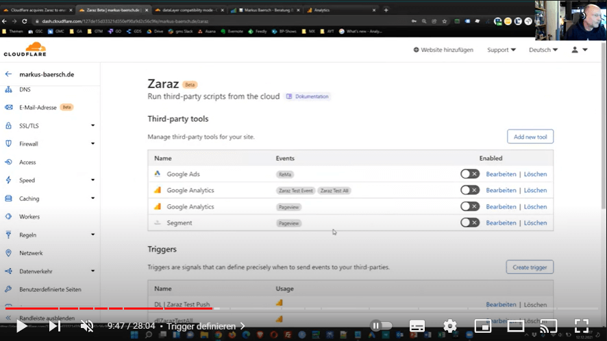 Zaraz Überblick im Video bei Youtube